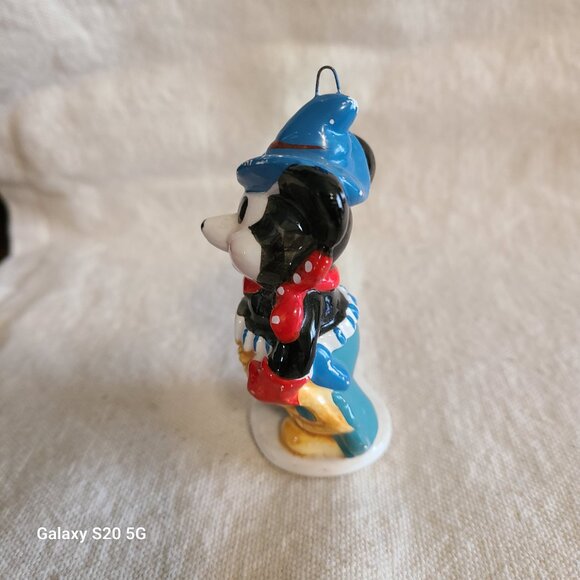 Disney Cowboy Mickey Mouse Porcelain Christmas Ornament 3" Collectible Vintage - Picture 5 of 6